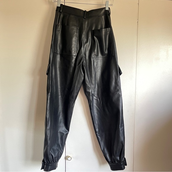 Zara Faux Leather Cargo Joggers - Picture 5 of 8